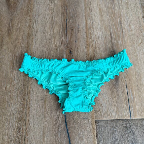 Shade & Shore Wavy Scrunch Back Cheeky Bikini Bottoms Aqua NWOT Sz XS - Picture 1 of 4